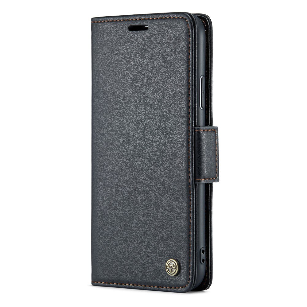 Funda delgada con solapa anti-RFID iPhone XR negro