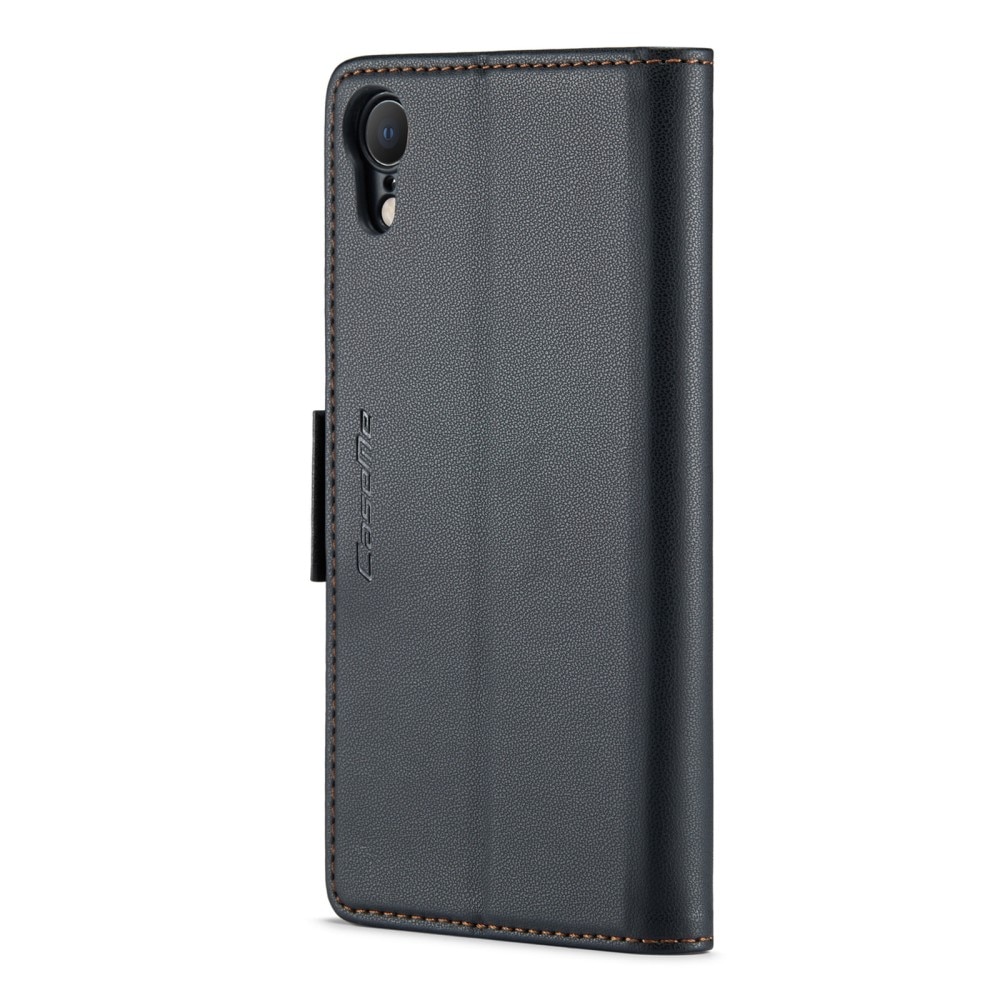 Funda delgada con solapa anti-RFID iPhone XR negro