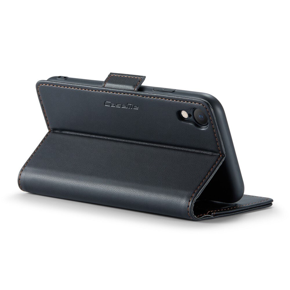 Funda delgada con solapa anti-RFID iPhone Xr Negro
