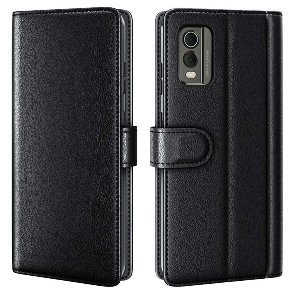 Funda de cuero genuino Nokia C32, negro