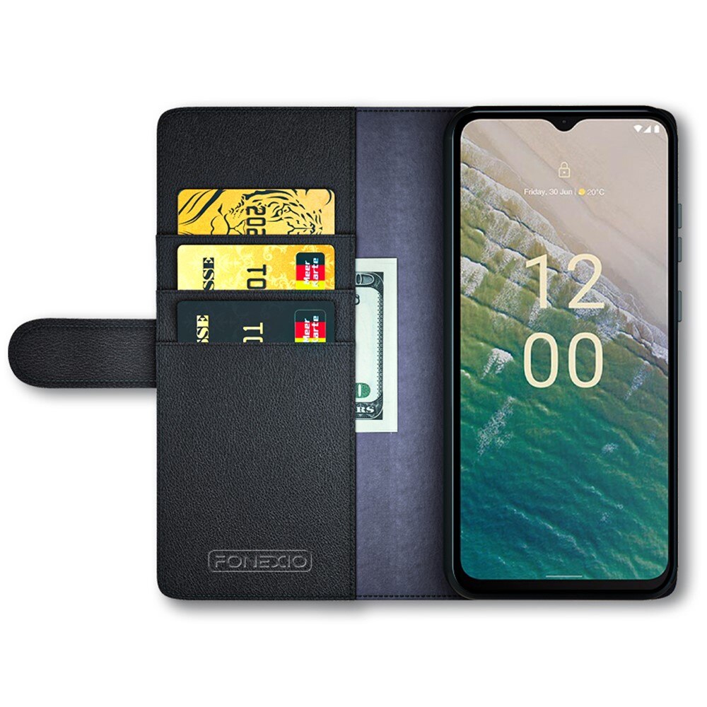 Funda de cuero genuino  Nokia C32, Negro