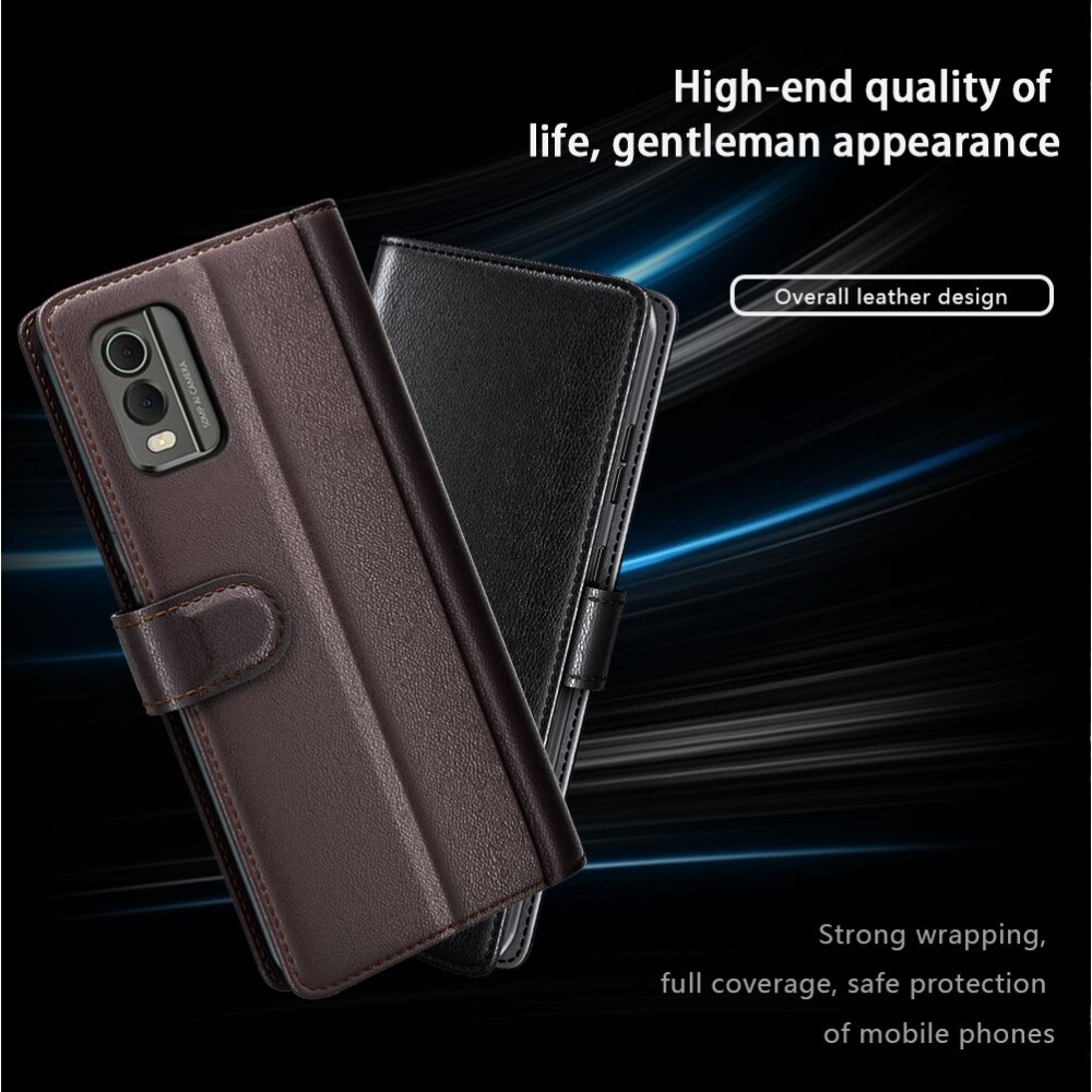 Funda de cuero genuino  Nokia C32, Negro