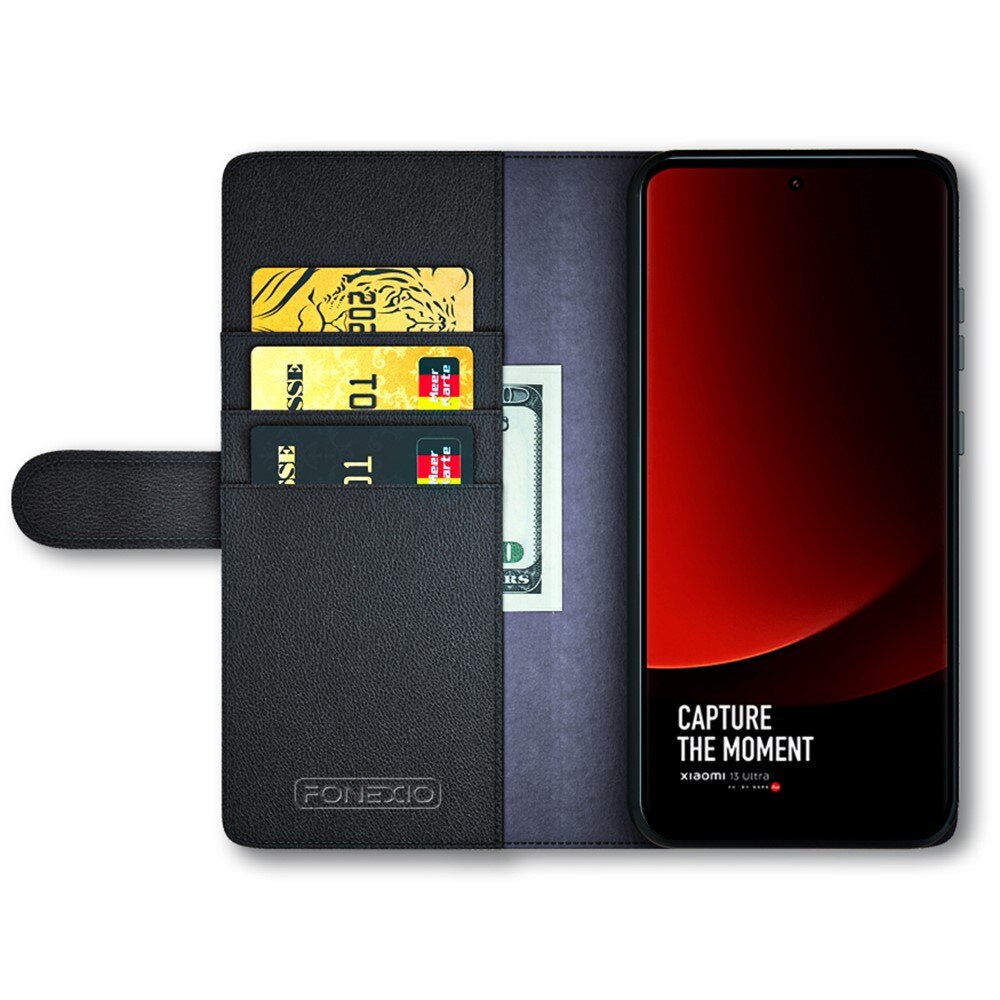 Funda de cuero genuino Xiaomi 13 Ultra, Negro