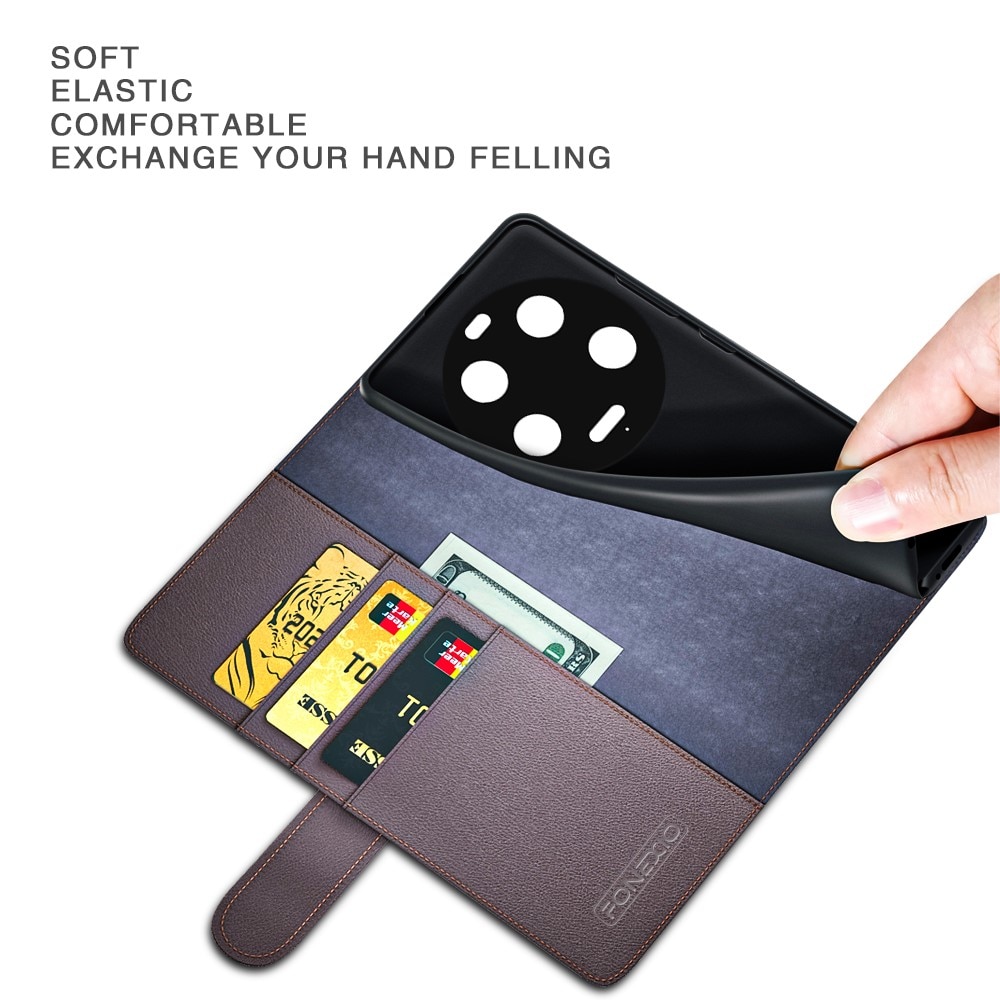 Funda de cuero genuino Xiaomi 13 Ultra, Negro