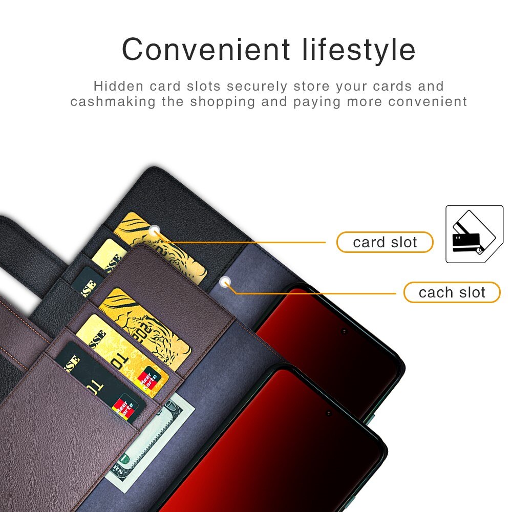 Funda de cuero genuino Xiaomi 13 Ultra, Negro