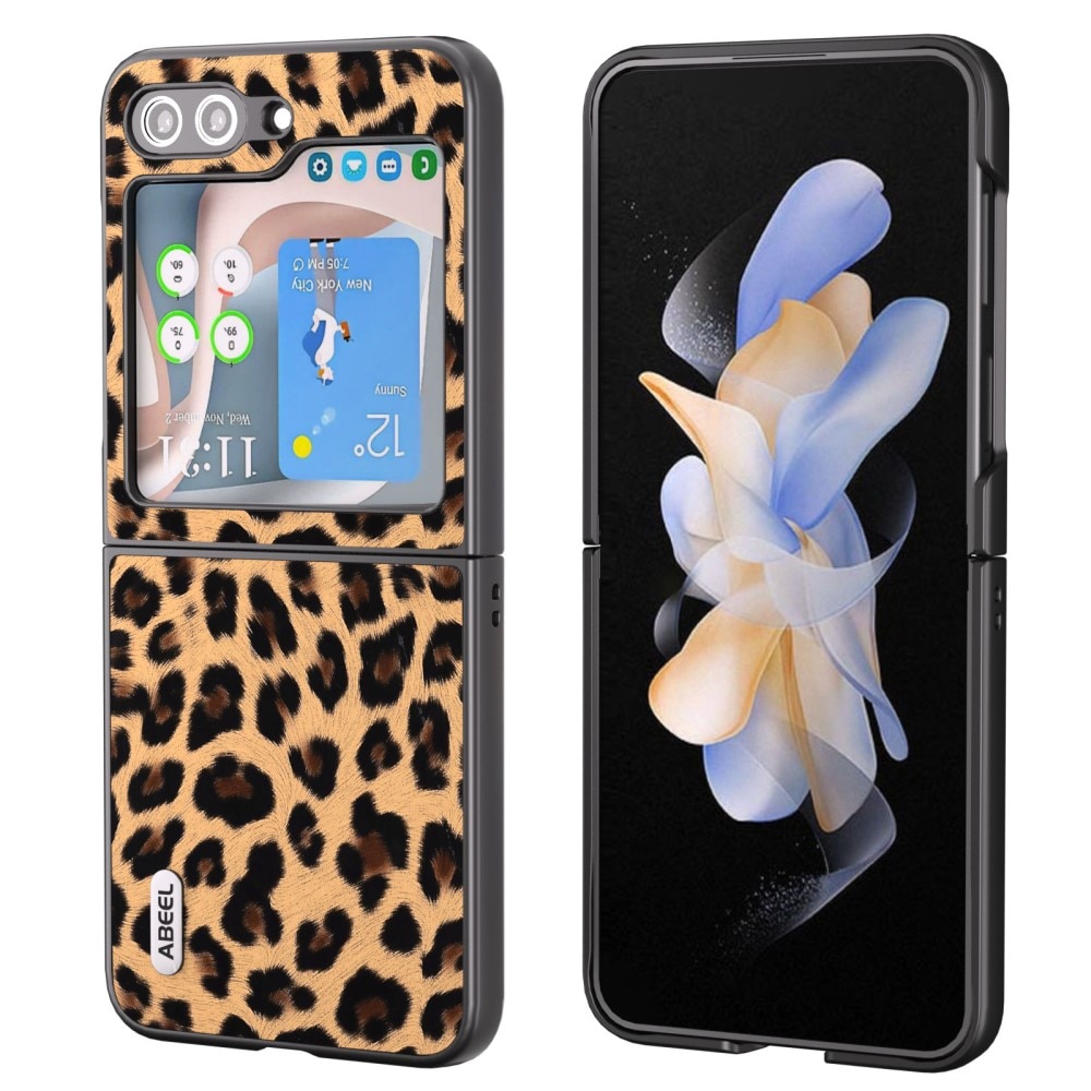 Funda de cuero Samsung Galaxy Z Flip 5 leopardo