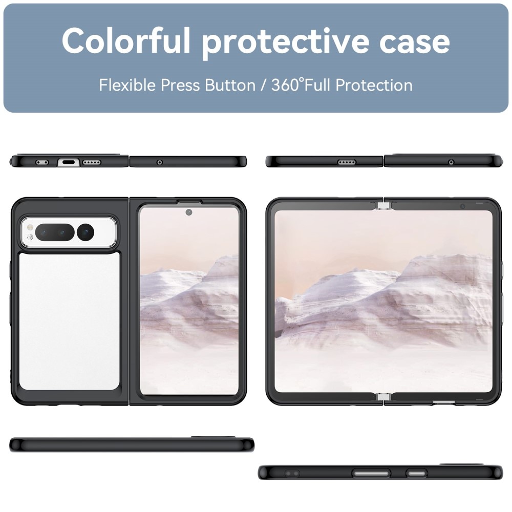 Funda híbrida Crystal Hybrid para Google Pixel Fold, negro