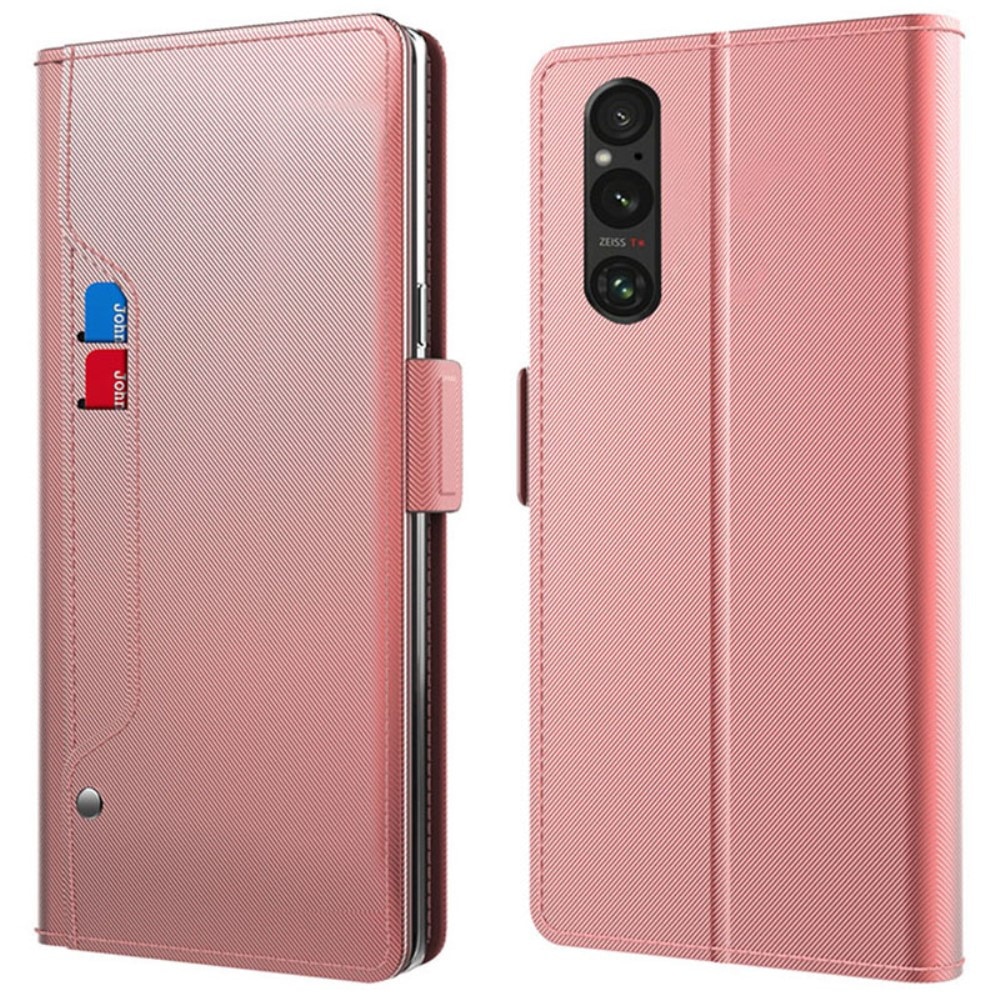 Funda con solapa Espejo Sony Xperia 1 VI oro rosado