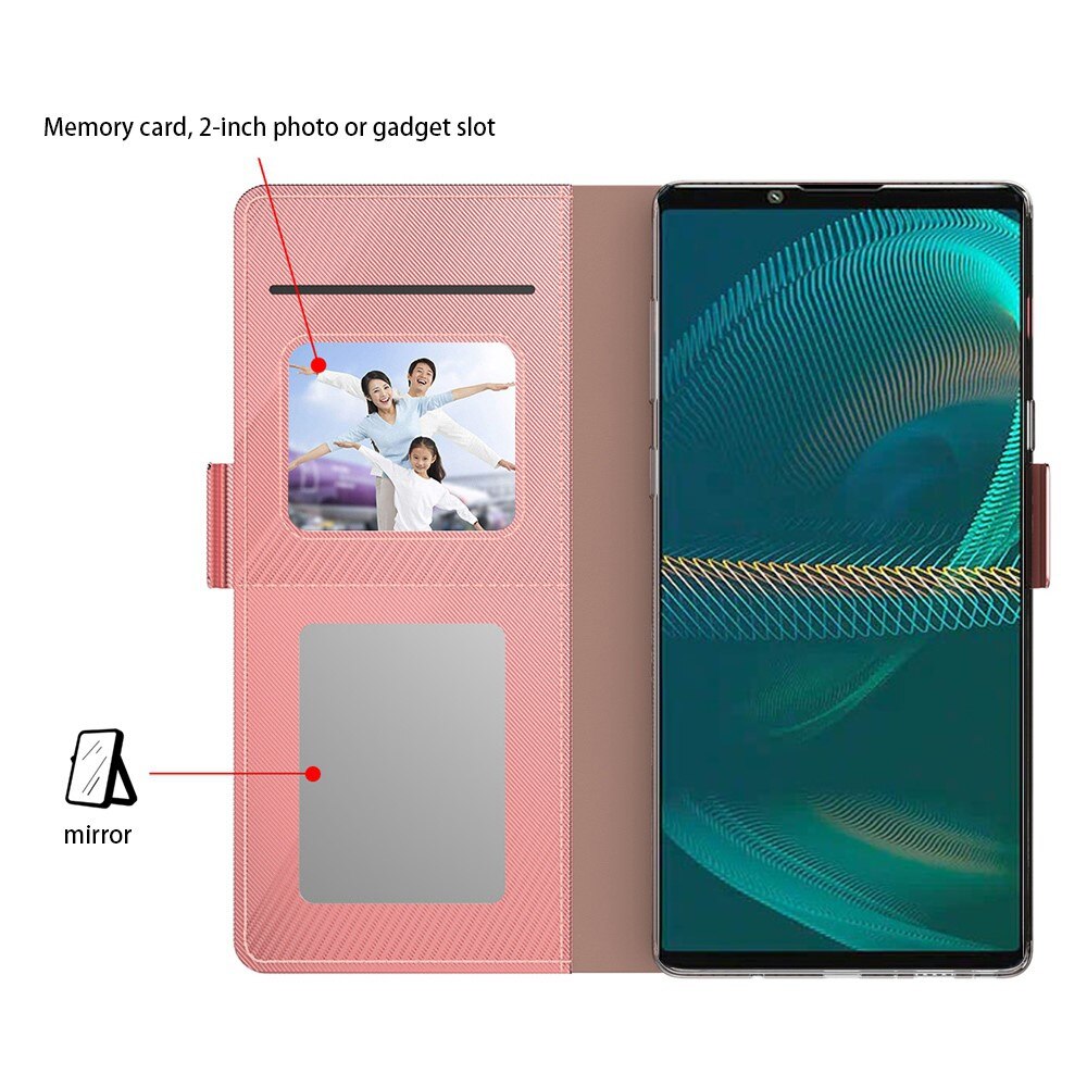 Funda con solapa Espejo Sony Xperia 1 V Pink Gold