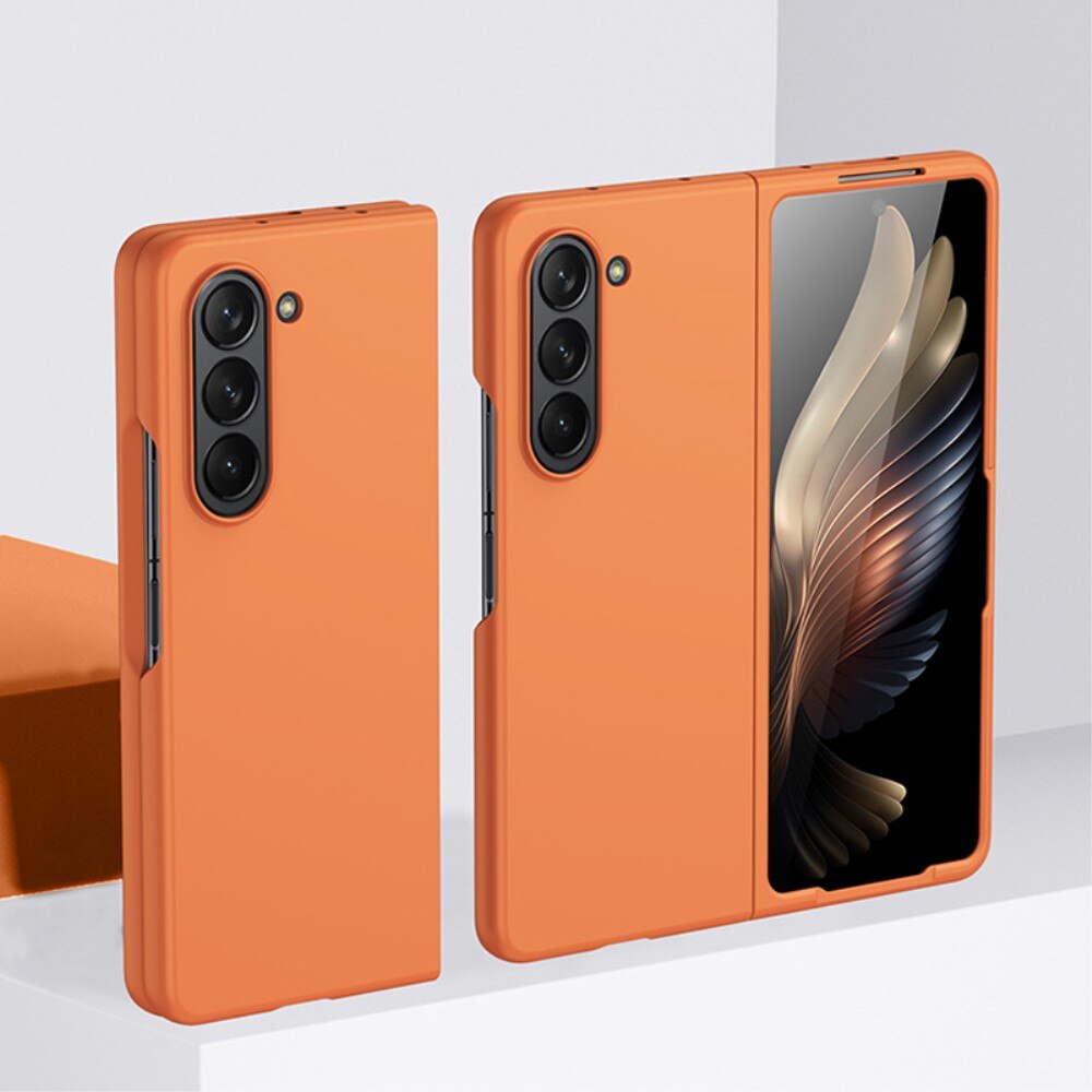 Funda rígida engomada Samsung Galaxy Z Fold 5 naranja