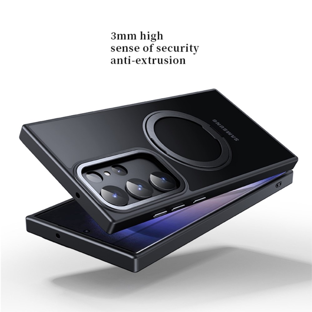 Funda híbrida MagSafe Ring Kickstand Samsung Galaxy S23 Ultra negro