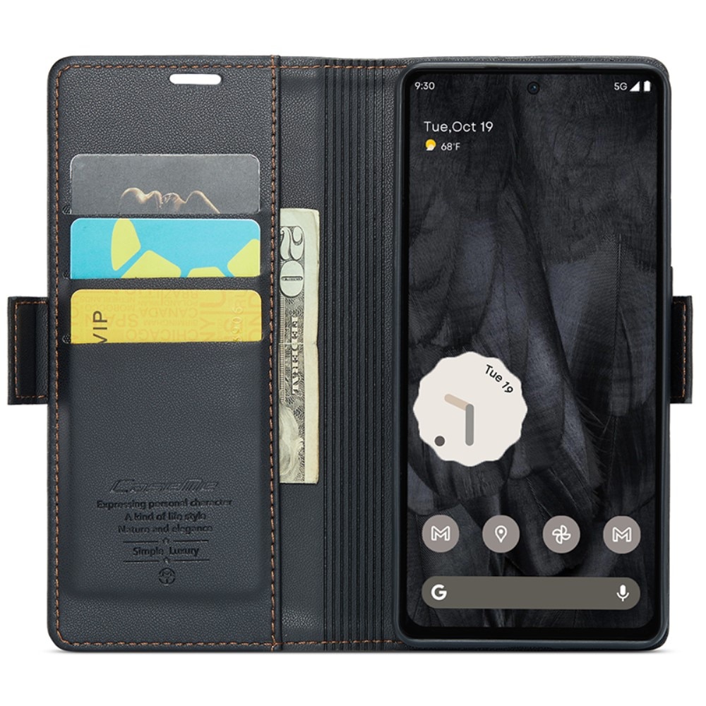 Funda delgada con solapa anti-RFID Google Pixel 8 Pro Negro