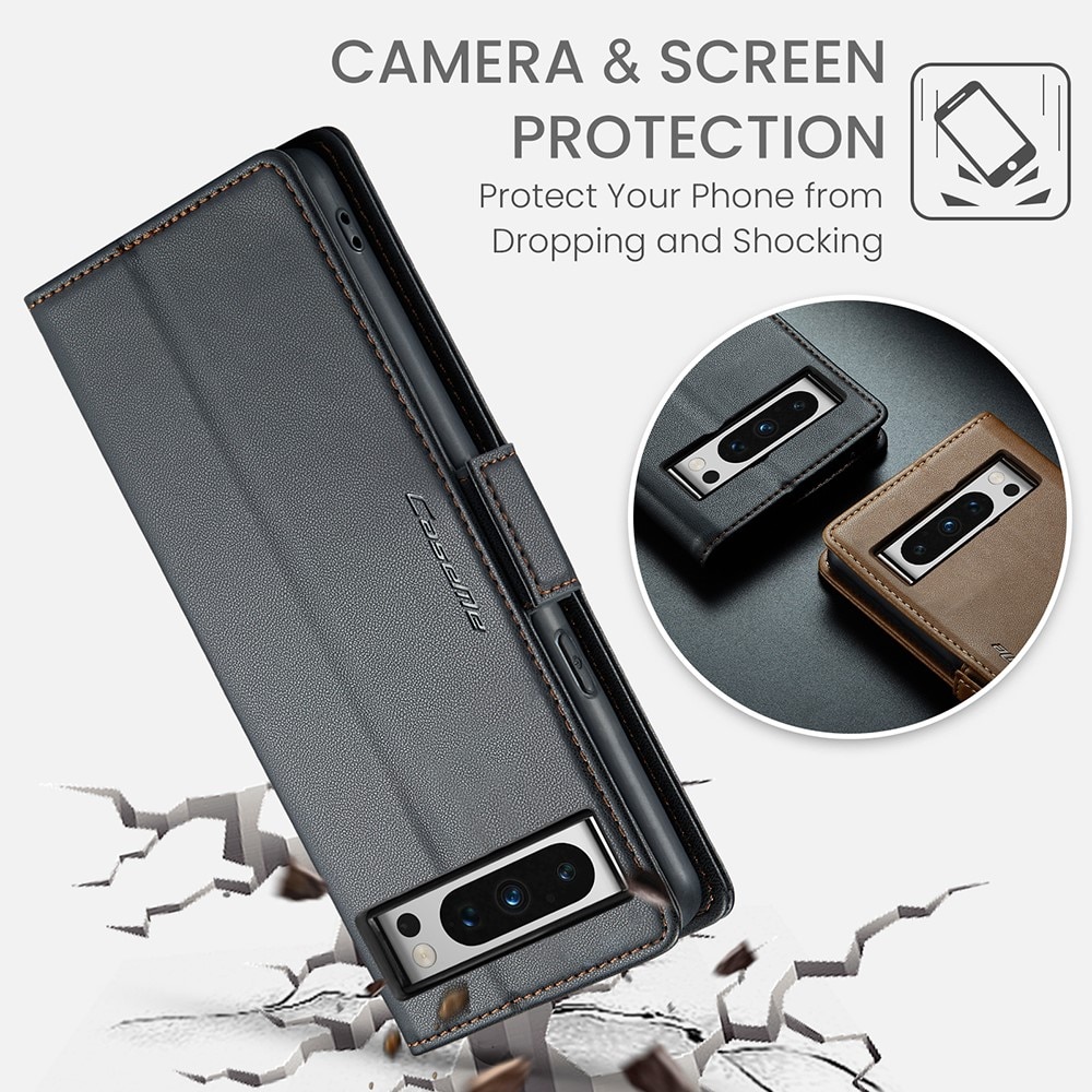 Funda delgada con solapa anti-RFID Google Pixel 8 Pro Negro