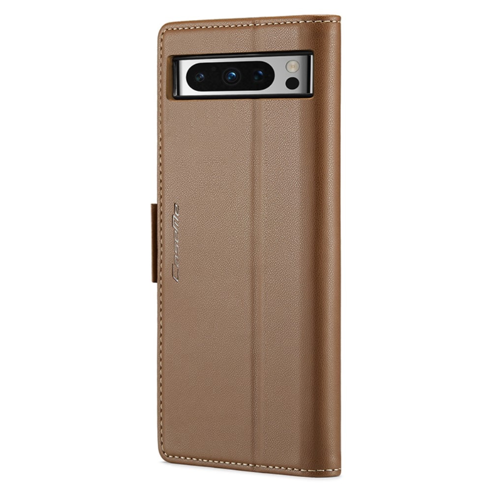 Funda delgada con solapa anti-RFID Google Pixel 8 Pro marrón