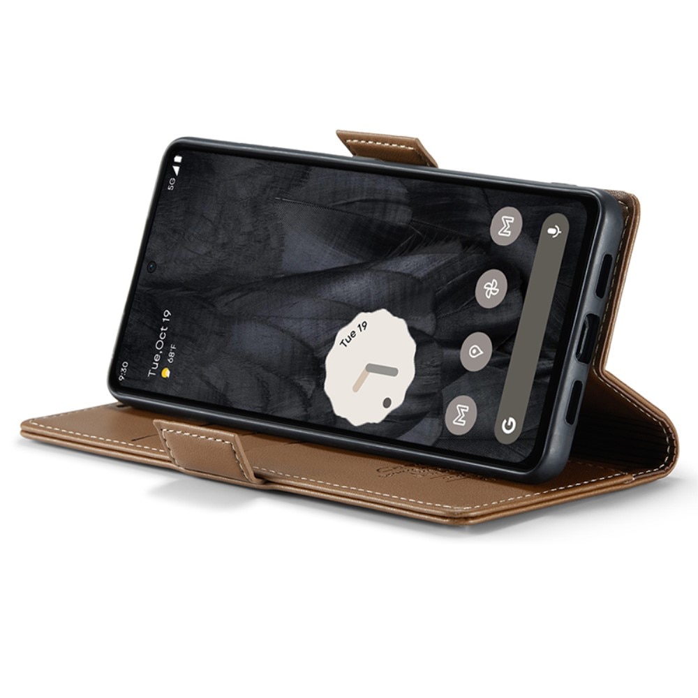 Funda delgada con solapa anti-RFID Google Pixel 8 Pro Marrón