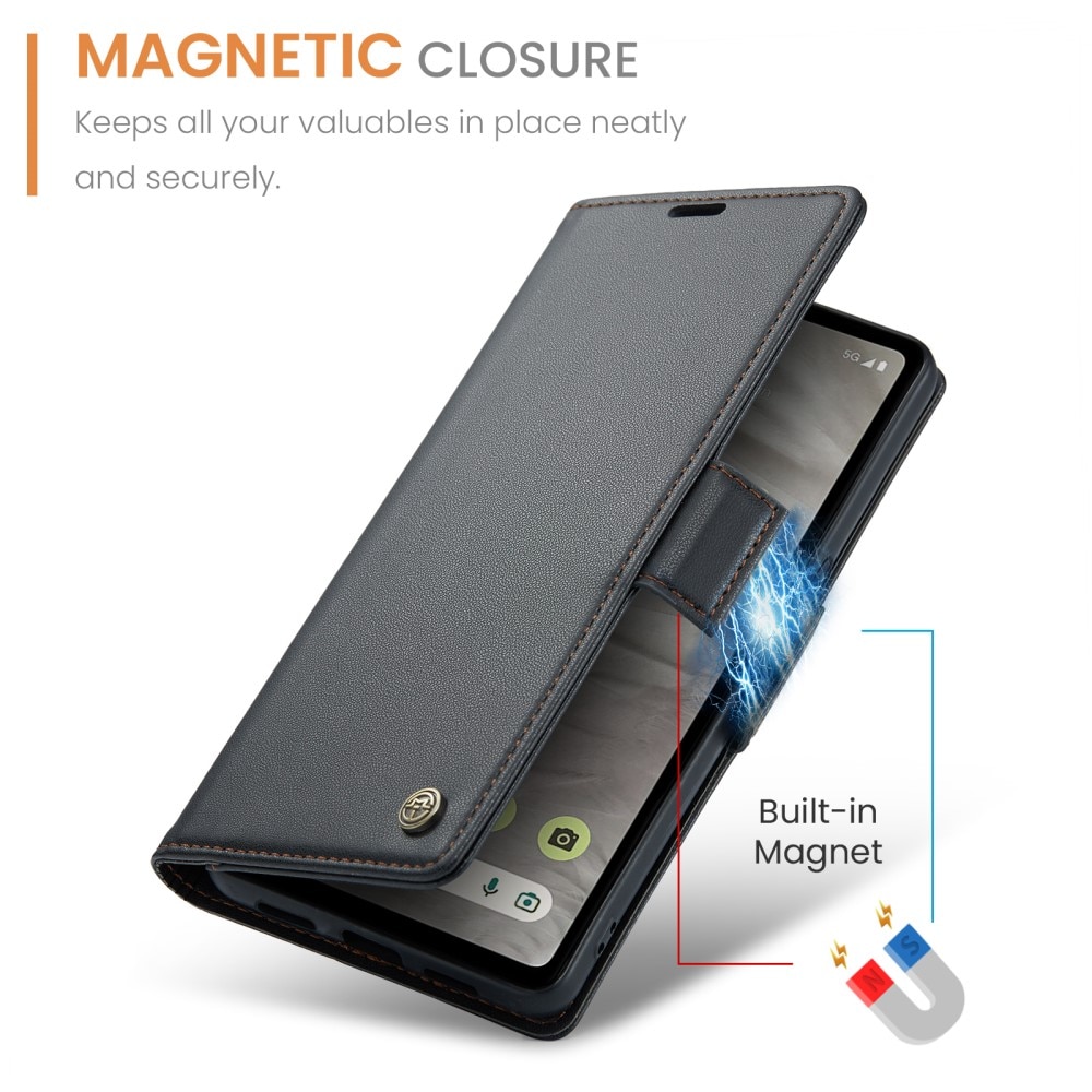 Funda delgada con solapa anti-RFID Google Pixel 7a Negro