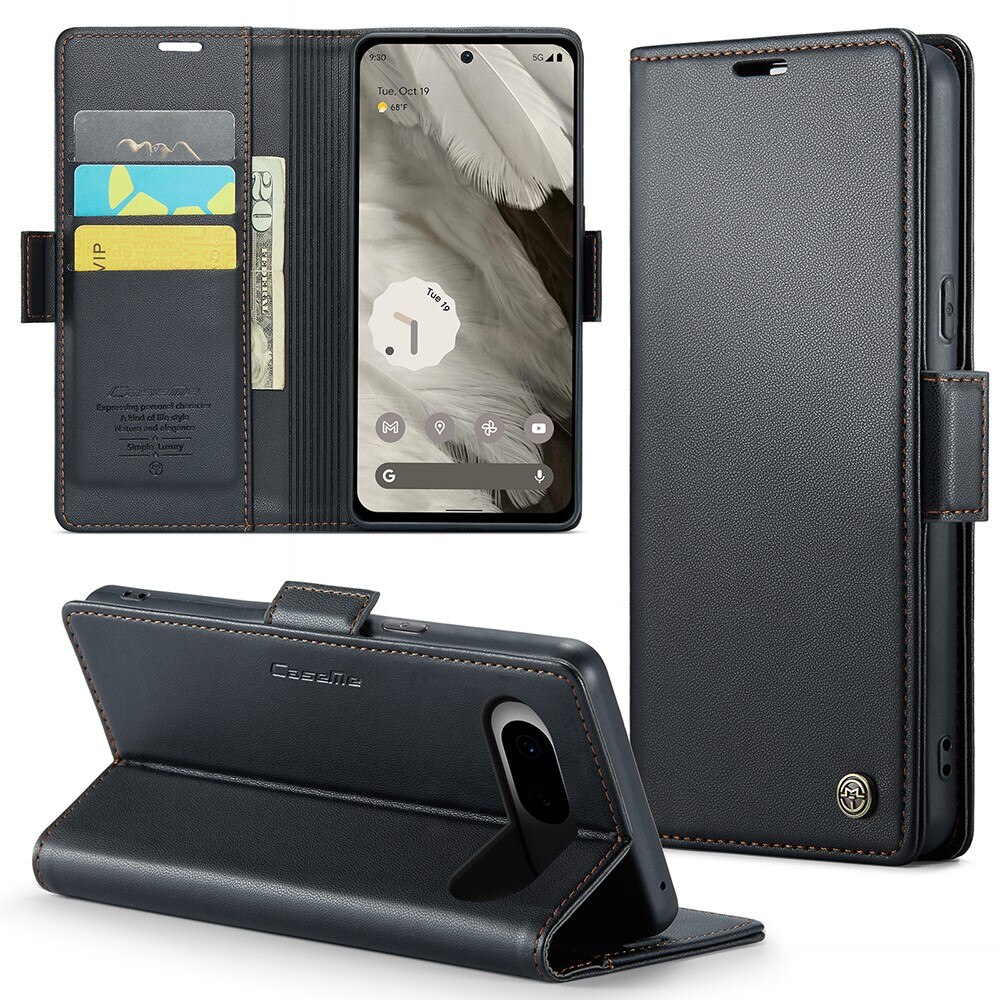 Funda delgada con solapa anti-RFID Google Pixel 8 Negro