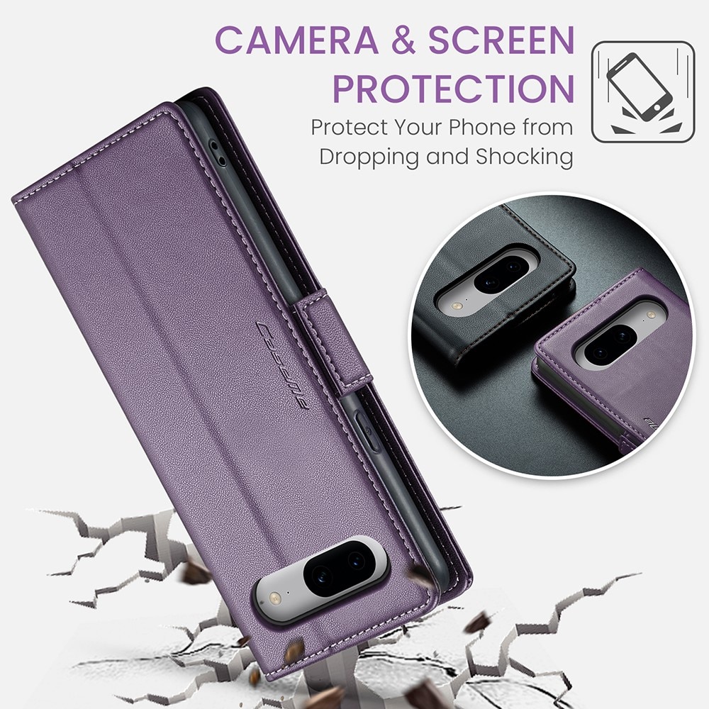 Funda delgada con solapa anti-RFID Google Pixel 8 violeta