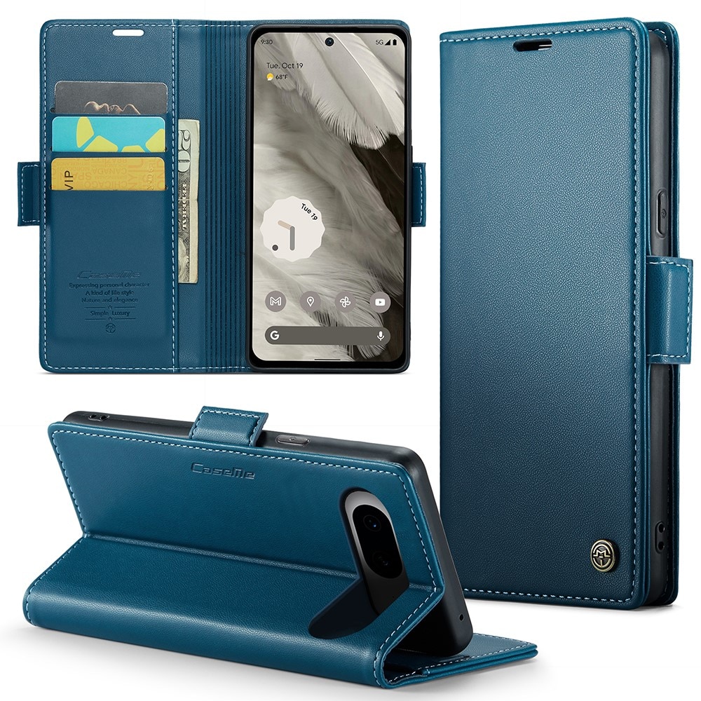 Funda delgada con solapa anti-RFID Google Pixel 8 azul