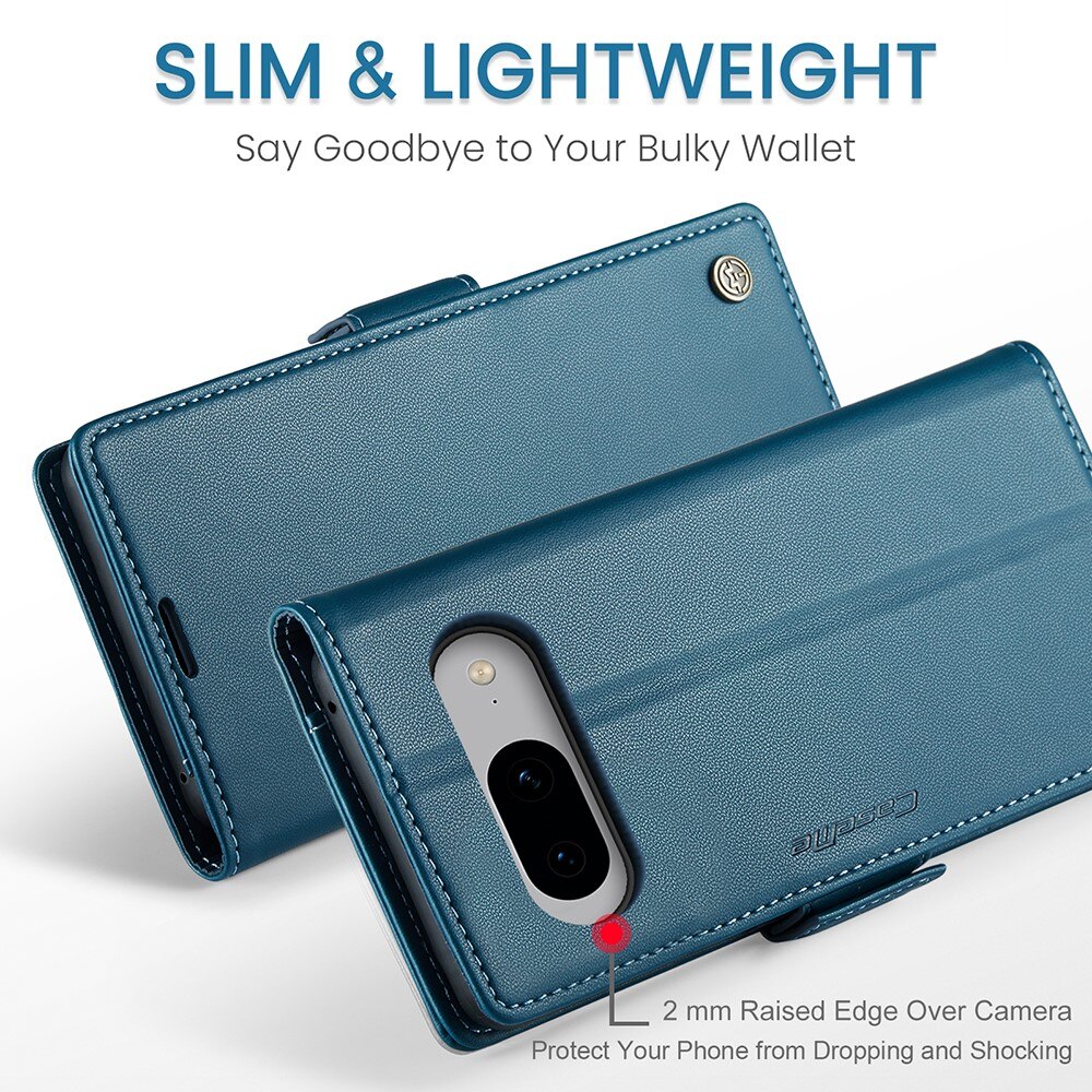 Funda delgada con solapa anti-RFID Google Pixel 8 azul