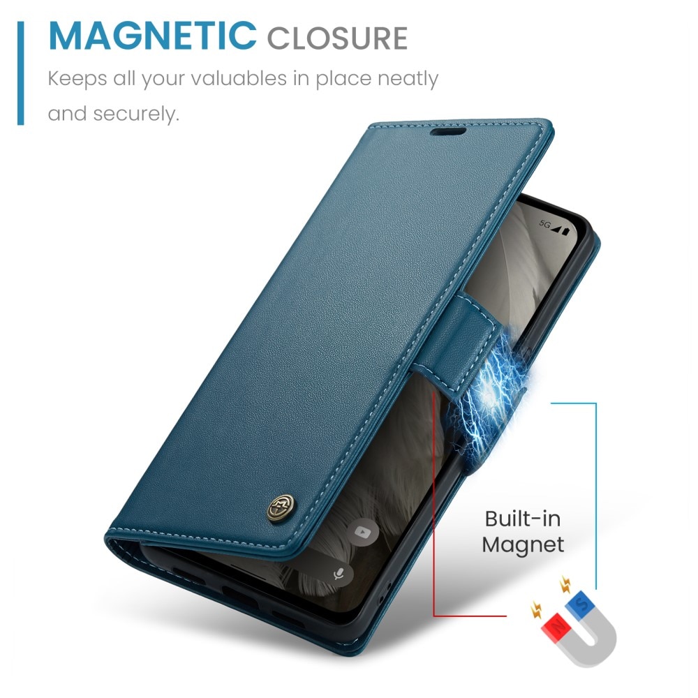 Funda delgada con solapa anti-RFID Google Pixel 8 azul