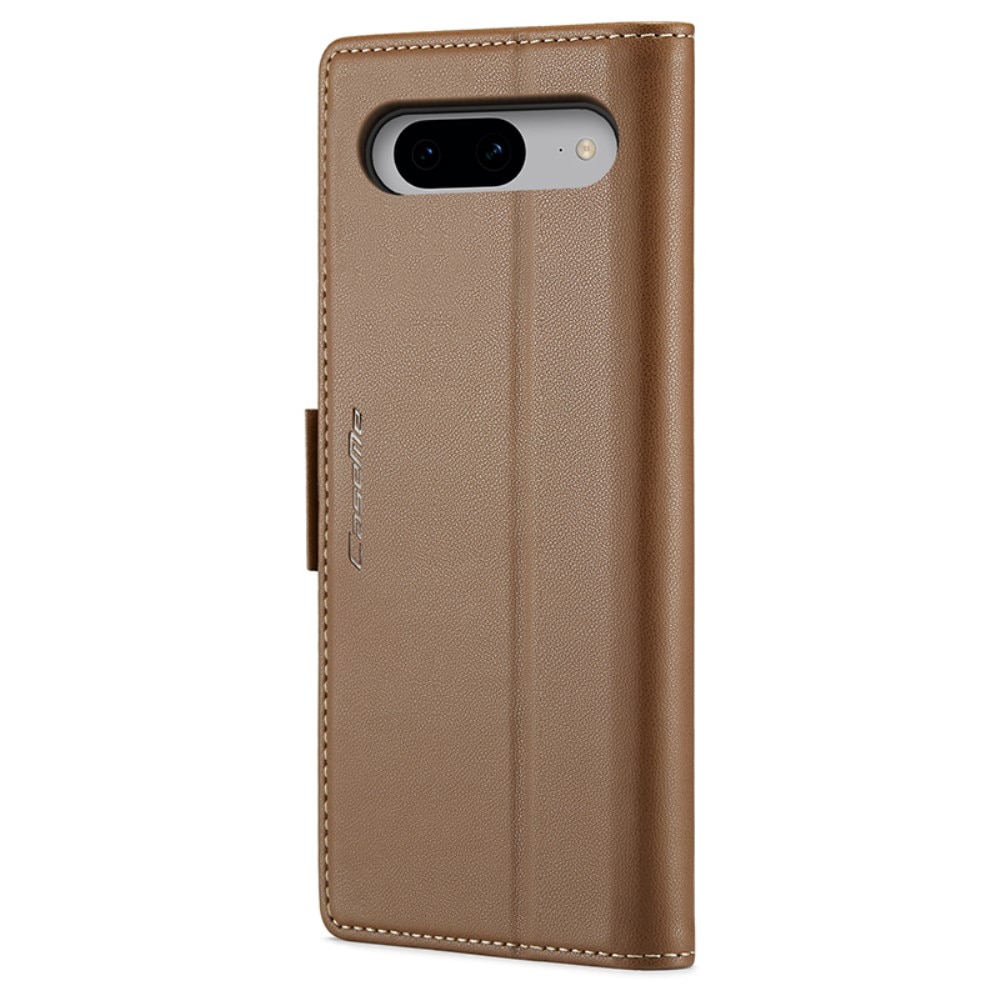 Funda delgada con solapa anti-RFID Google Pixel 8 marrón