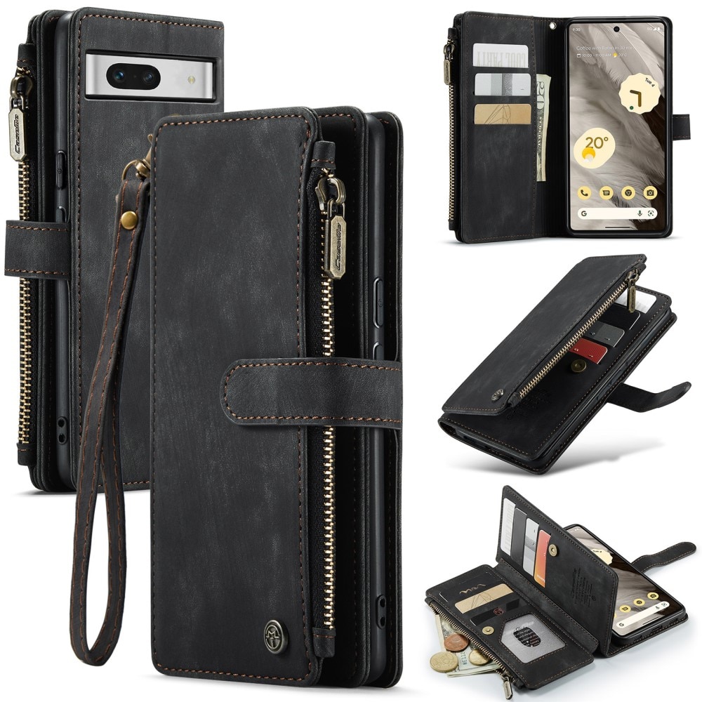 Cartera Zipper Google Pixel 7a negro