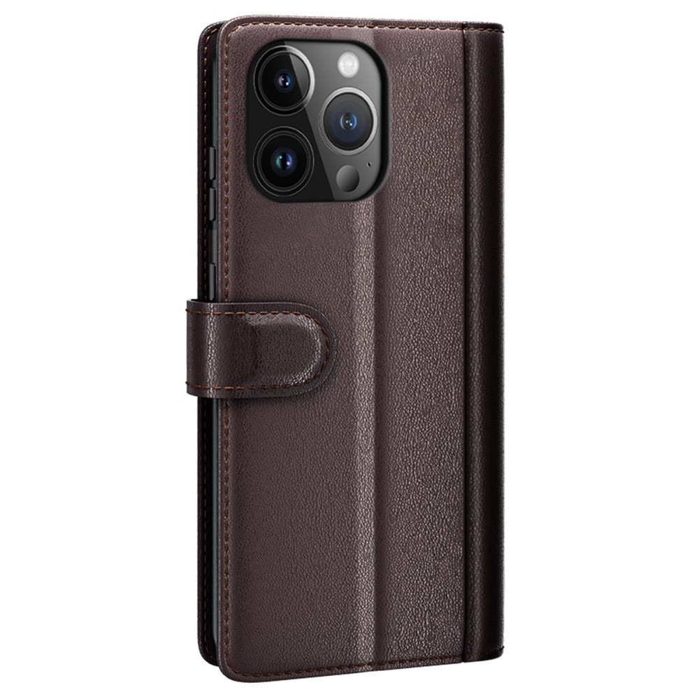 Funda de cuero genuino iPhone 15 Pro Max, Marrón