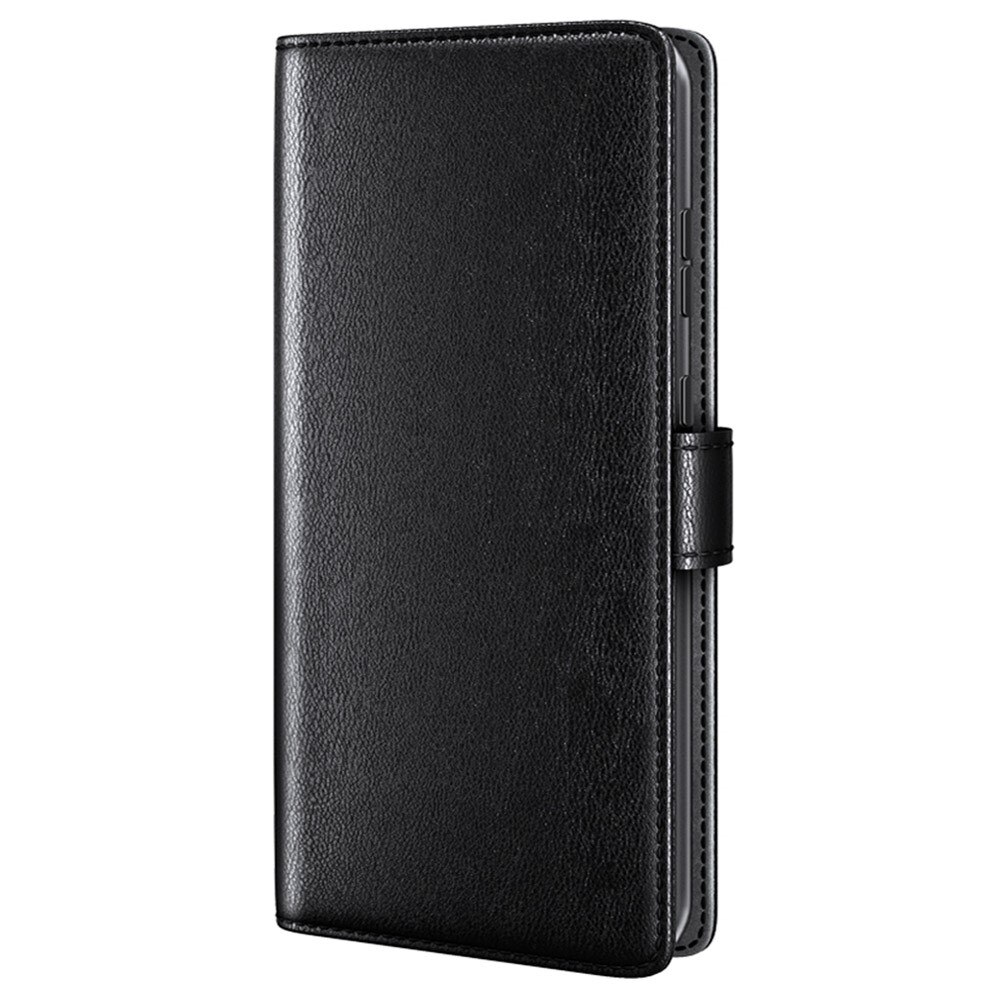 Funda de cuero genuino iPhone 15 Pro Max, Negro