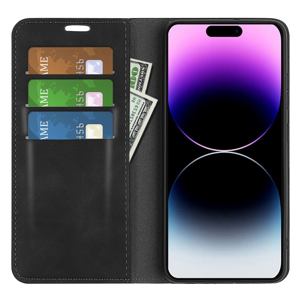 Funda delgada cartera iPhone 15 Pro Max Negro