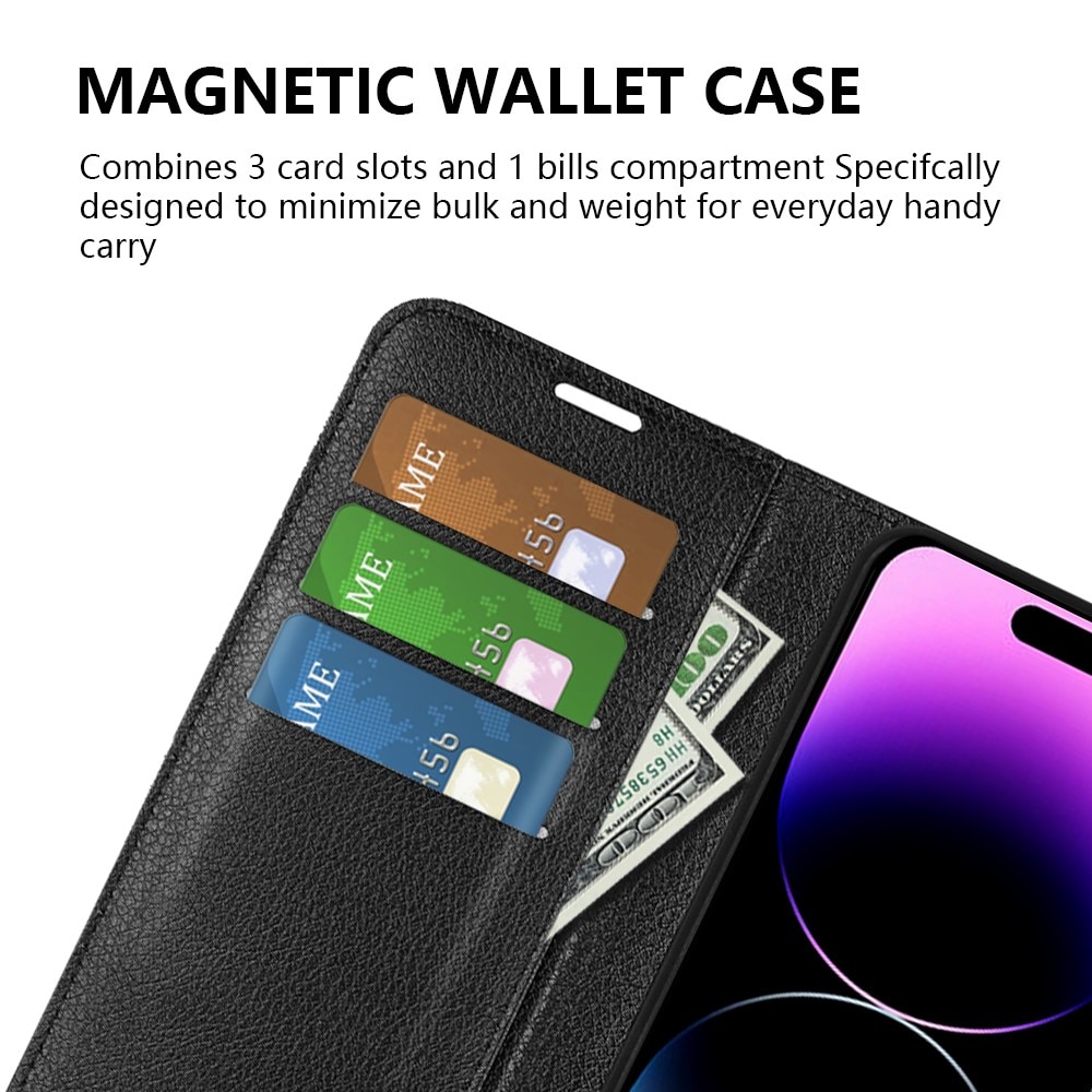 Funda cartera iPhone 15 Pro Max Negro