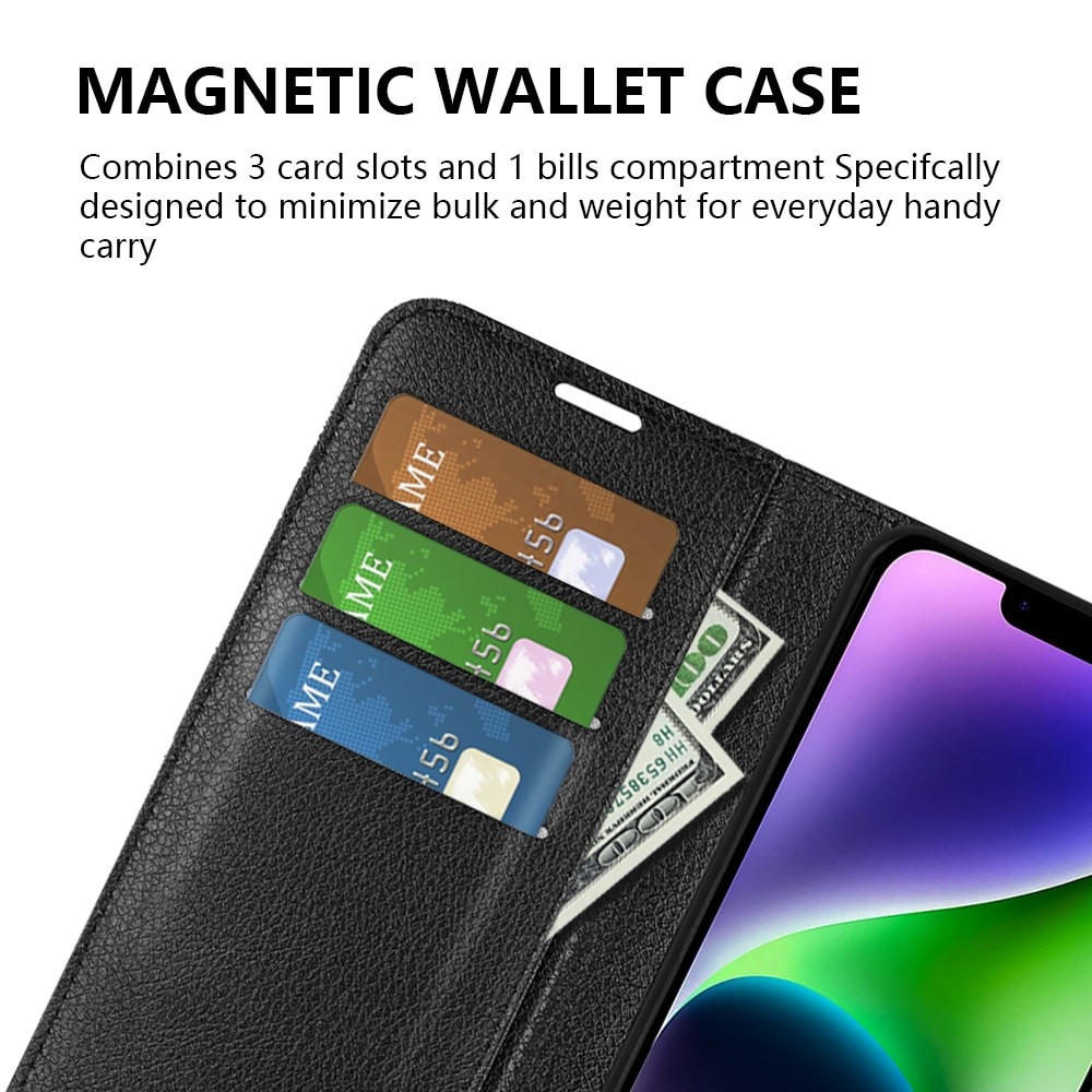 Funda cartera iPhone 15 Plus Negro