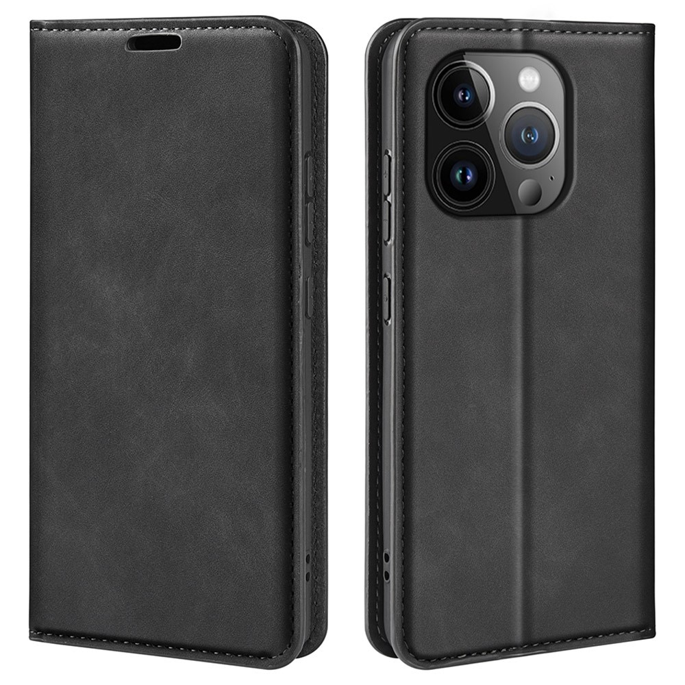 Funda delgada cartera iPhone 15 Pro negro