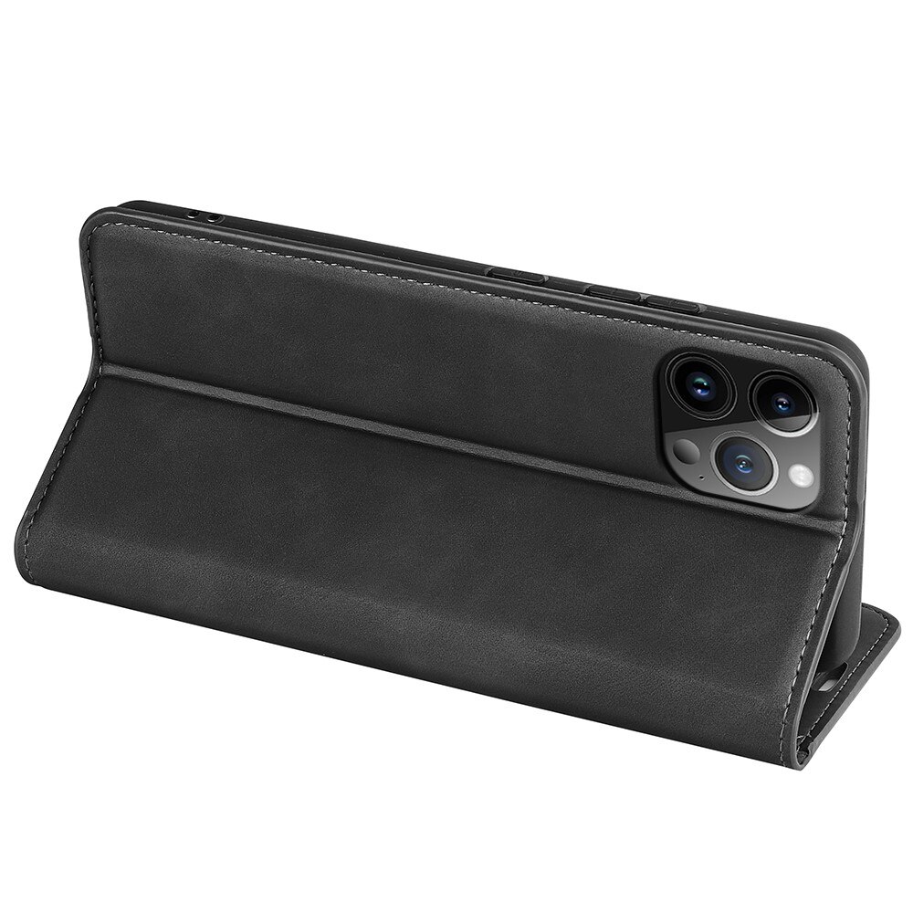 Funda delgada cartera iPhone 15 Pro negro