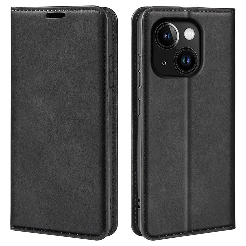 Funda delgada cartera iPhone 15 Plus negro