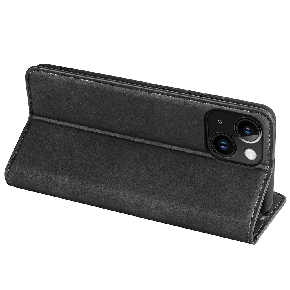 Funda delgada cartera iPhone 15 Plus negro