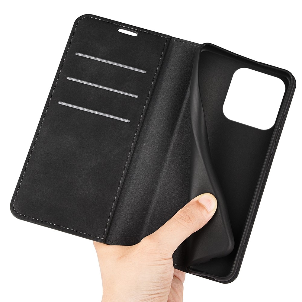 Funda delgada cartera iPhone 15 Plus Negro