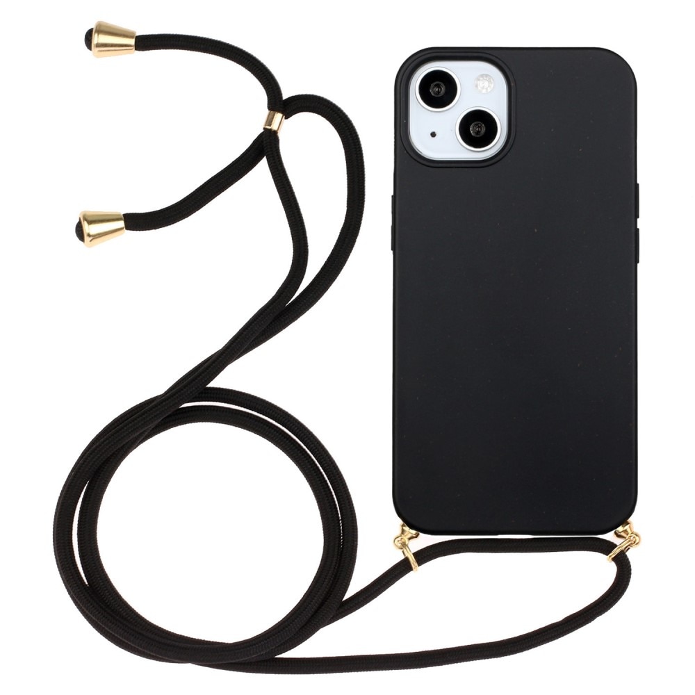 Funda con correa colgante iPhone 15 Plus negro