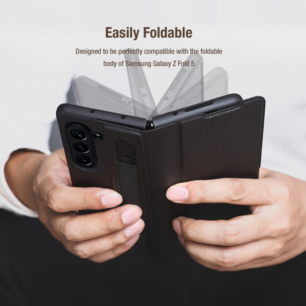 Funda Leather Case with Pen Slot Samsung Galaxy Z Fold 5 negro