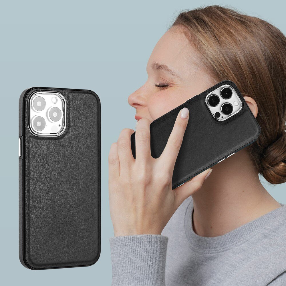 Funda de cuero iPhone 13 Pro negro