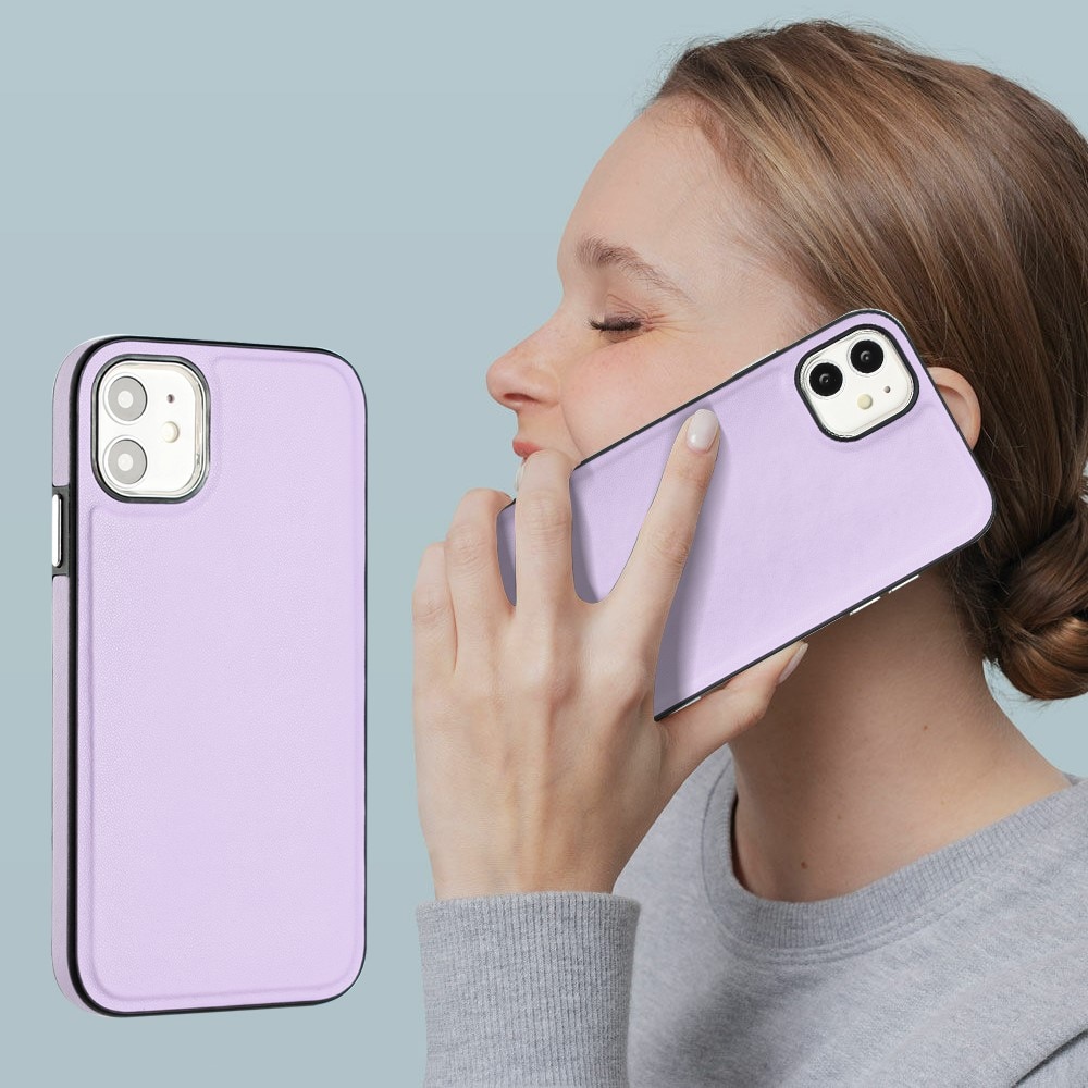 Funda de cuero iPhone 11 violeta