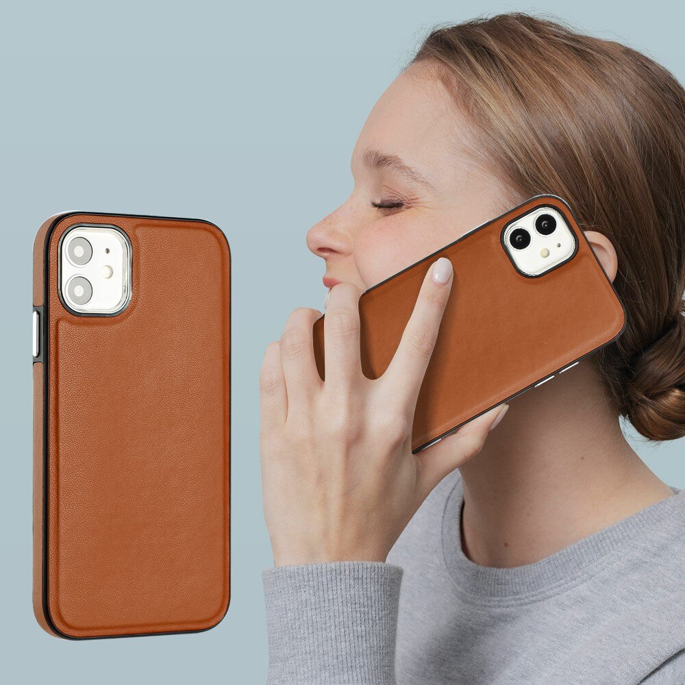 Funda de cuero iPhone 11 marrón