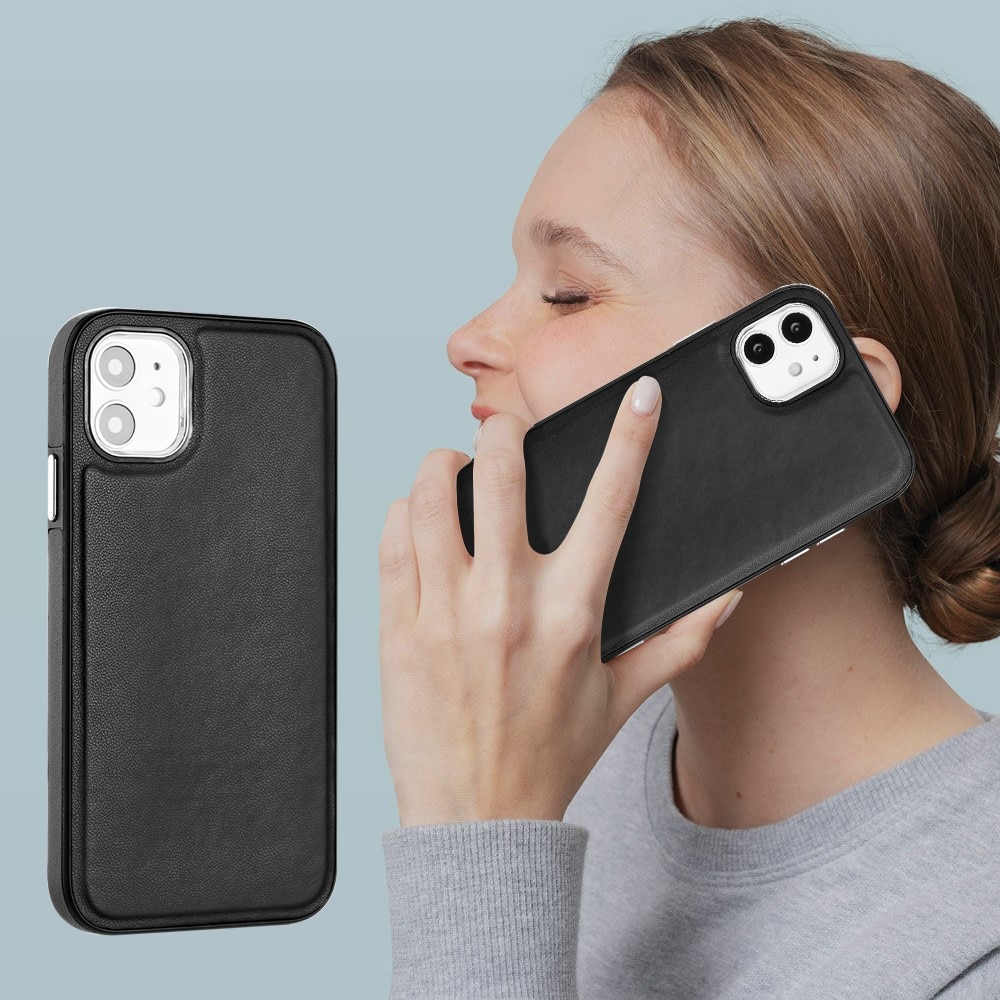 Funda de cuero iPhone 11 negro