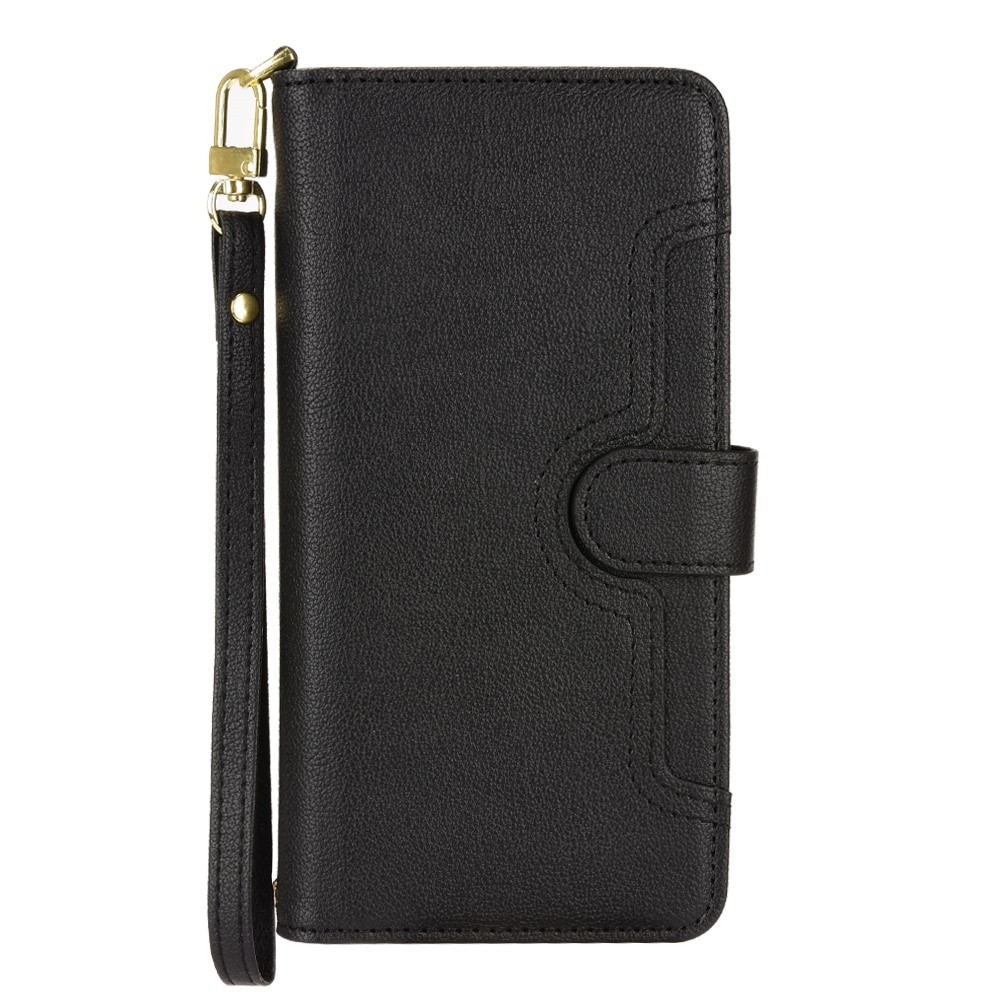 Zipper Multi-Slot tipo cartera de cuero Sony Xperia 10 V, negro