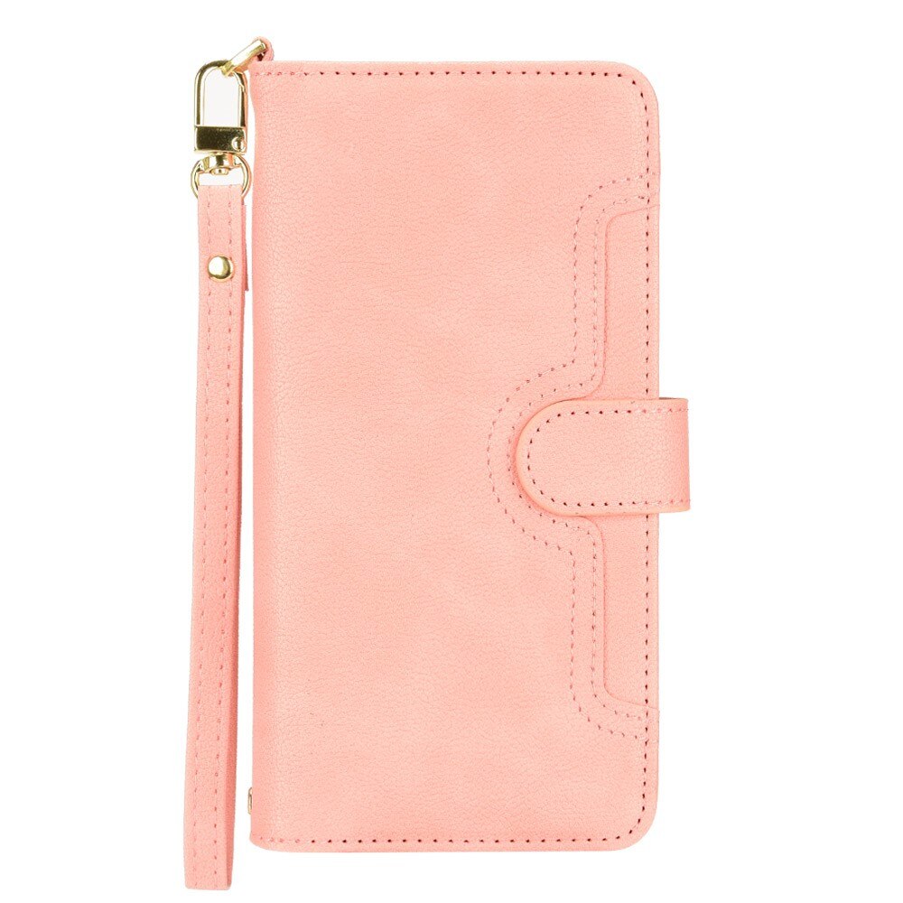 Zipper Multi-Slot tipo cartera de cuero Sony Xperia 10 V, rosado