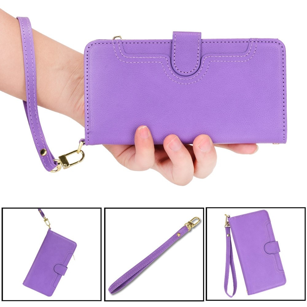 Zipper Multi-Slot tipo cartera de cuero Sony Xperia 10 V, violeta