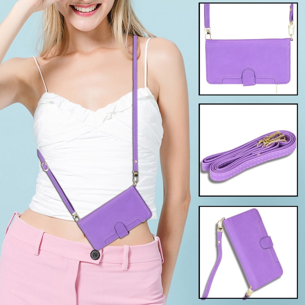 Zipper Multi-Slot tipo cartera de cuero Sony Xperia 10 V, violeta