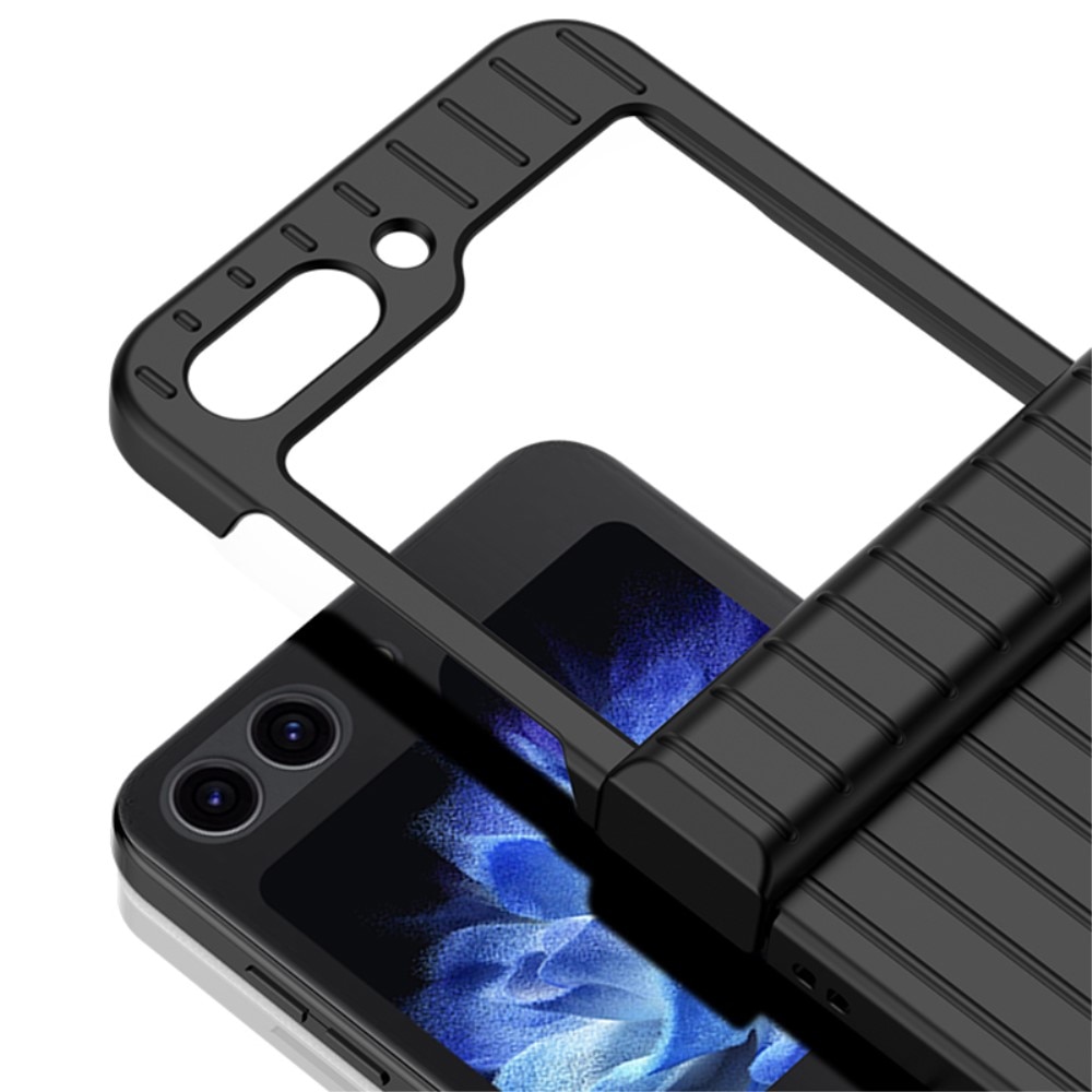 Stripe Funda rígida engomada Hinge Protection Samsung Galaxy Z Flip 5 negro