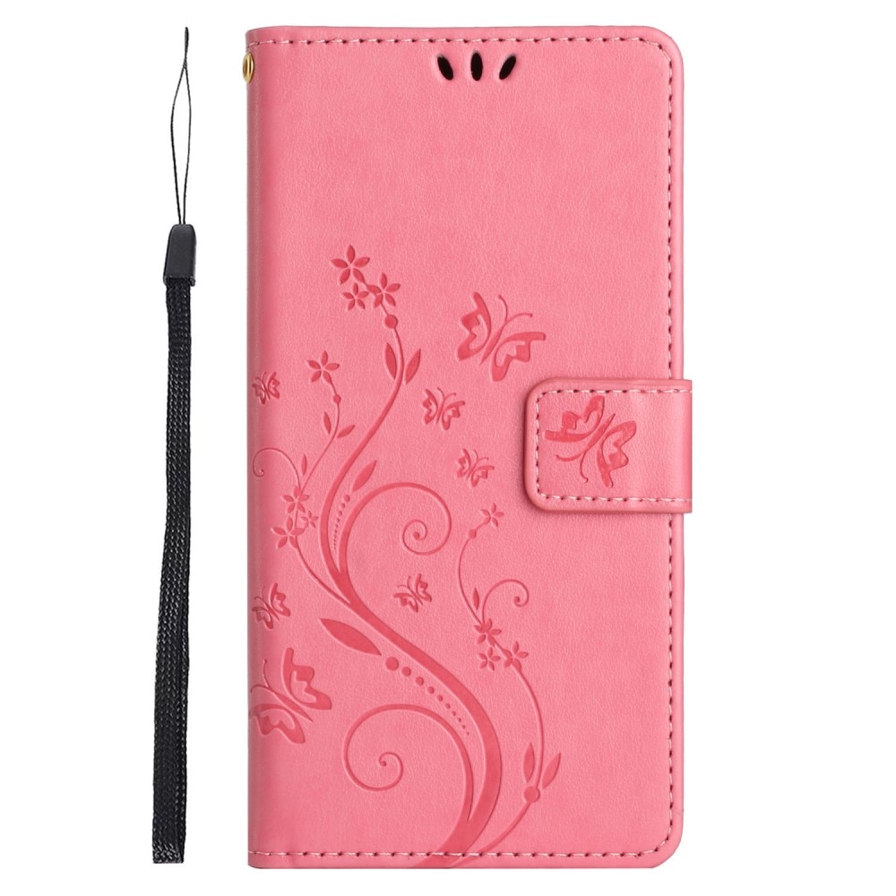 Funda de Cuero con Mariposas Google Pixel 8 Pro, Rosa