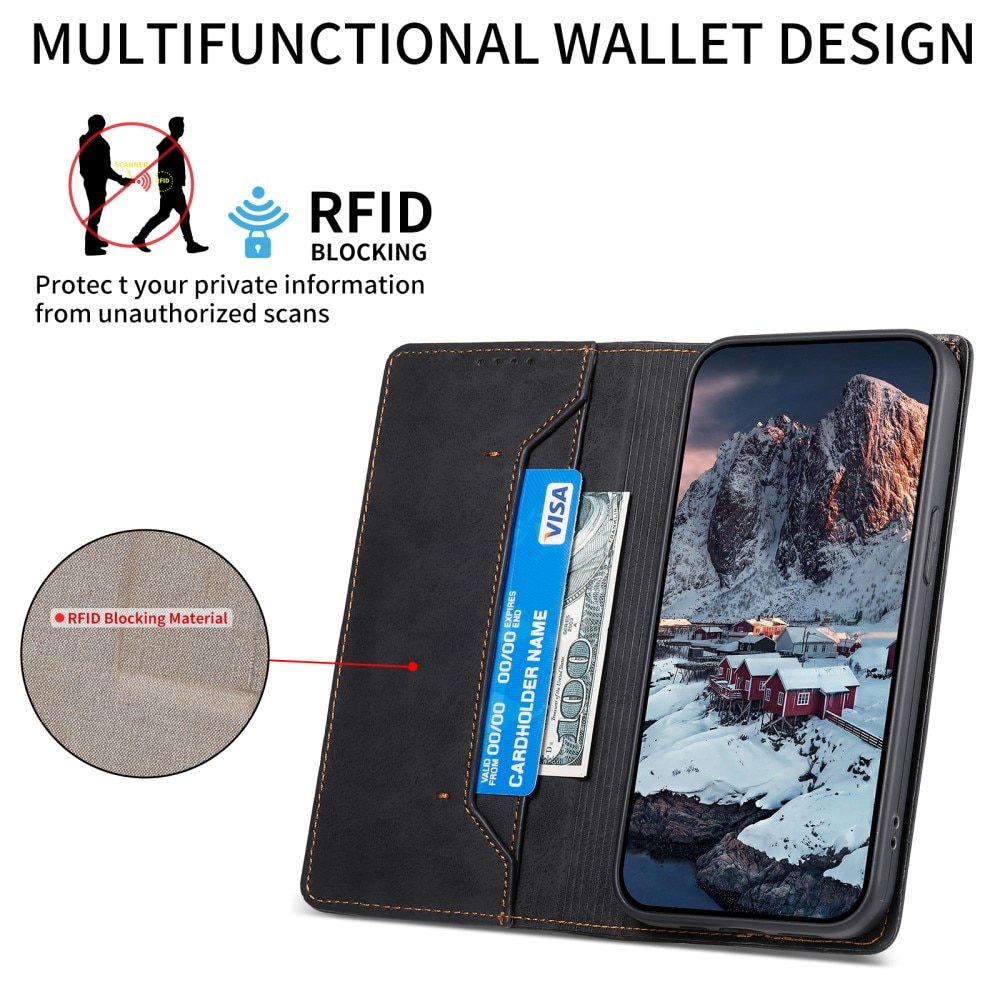 RFID Funda delgada cartera Google Pixel 8 Pro negro